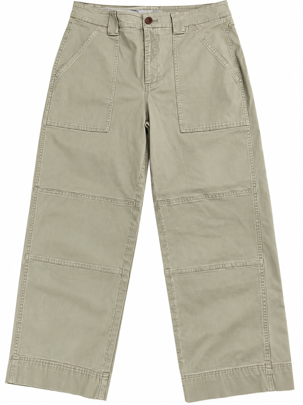 Brooks Brothers Women’s Cargo Cropped Wide Leg Pants in Khaki Green Size 8